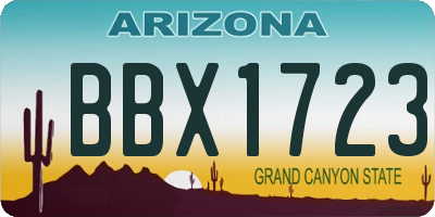 AZ license plate BBX1723