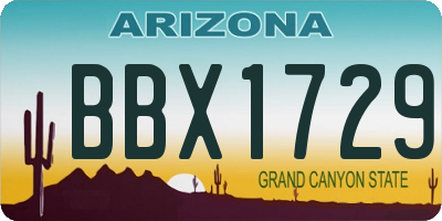 AZ license plate BBX1729