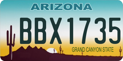 AZ license plate BBX1735