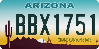 AZ license plate BBX1751