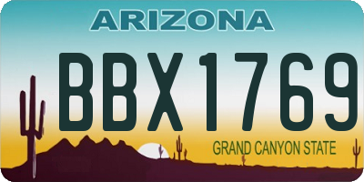 AZ license plate BBX1769