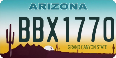 AZ license plate BBX1770