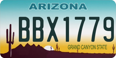 AZ license plate BBX1779