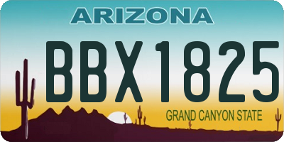 AZ license plate BBX1825