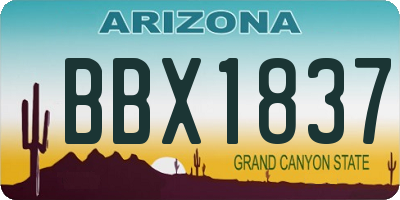 AZ license plate BBX1837