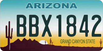 AZ license plate BBX1842