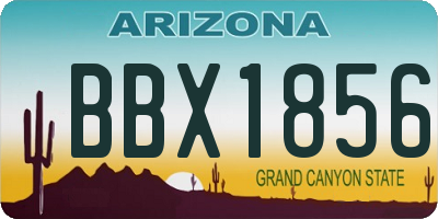 AZ license plate BBX1856