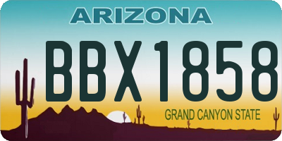 AZ license plate BBX1858