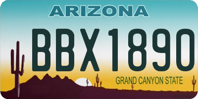 AZ license plate BBX1890