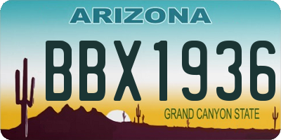 AZ license plate BBX1936