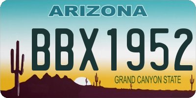 AZ license plate BBX1952