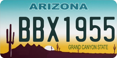 AZ license plate BBX1955