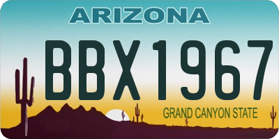 AZ license plate BBX1967