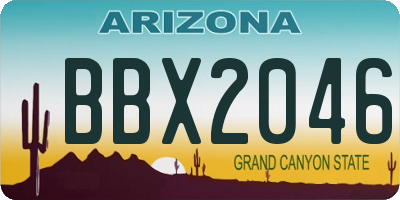 AZ license plate BBX2046