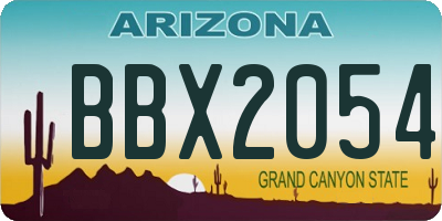 AZ license plate BBX2054