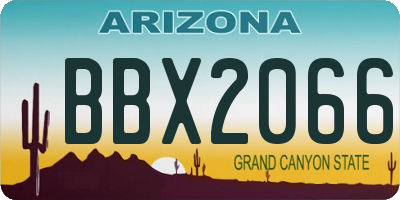 AZ license plate BBX2066