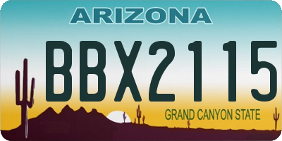 AZ license plate BBX2115