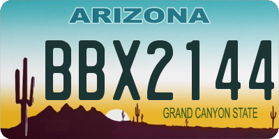 AZ license plate BBX2144