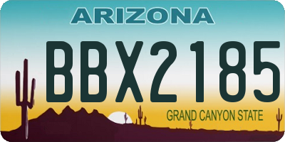 AZ license plate BBX2185