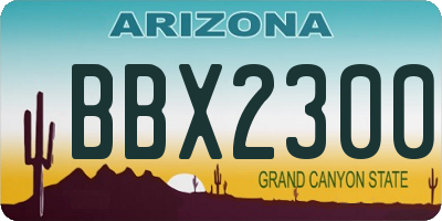 AZ license plate BBX2300