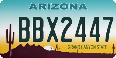 AZ license plate BBX2447