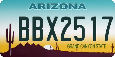 AZ license plate BBX2517