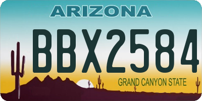 AZ license plate BBX2584