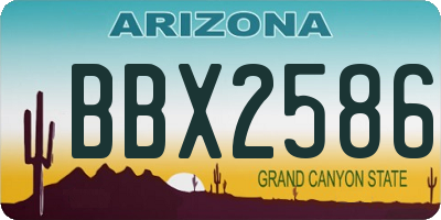 AZ license plate BBX2586