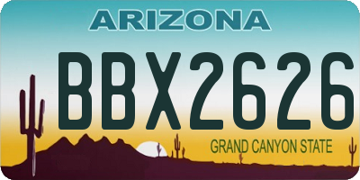 AZ license plate BBX2626