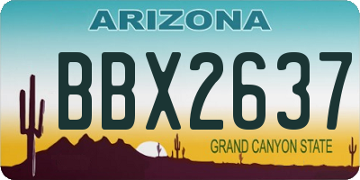 AZ license plate BBX2637