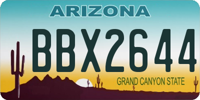 AZ license plate BBX2644