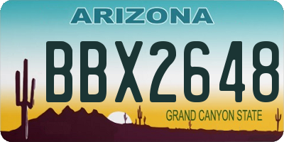 AZ license plate BBX2648