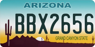 AZ license plate BBX2656