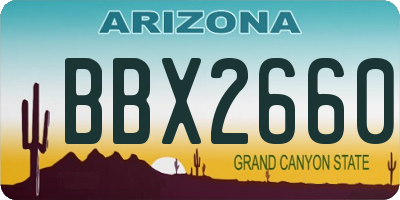 AZ license plate BBX2660