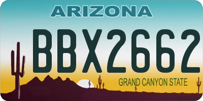 AZ license plate BBX2662