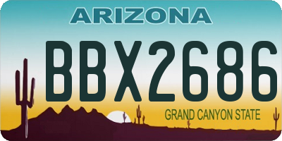 AZ license plate BBX2686