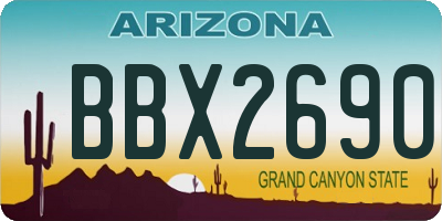 AZ license plate BBX2690