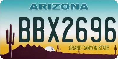 AZ license plate BBX2696