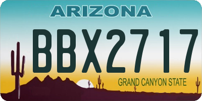 AZ license plate BBX2717