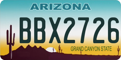 AZ license plate BBX2726