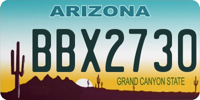 AZ license plate BBX2730