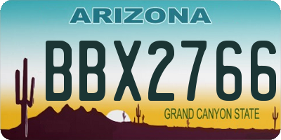 AZ license plate BBX2766