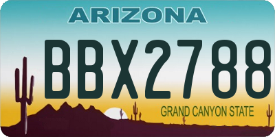 AZ license plate BBX2788