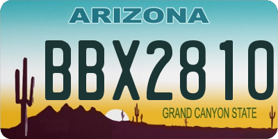 AZ license plate BBX2810