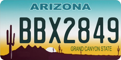 AZ license plate BBX2849