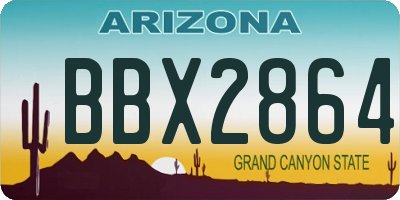 AZ license plate BBX2864