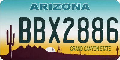 AZ license plate BBX2886