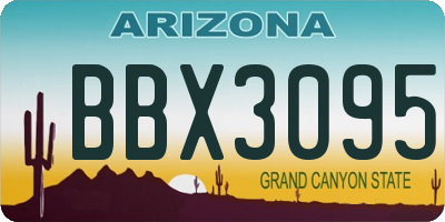 AZ license plate BBX3095