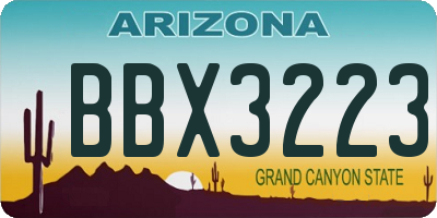 AZ license plate BBX3223