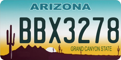 AZ license plate BBX3278